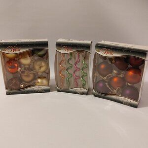 ELEGANT GLASS KREBS Ornament Lot of 3 boxes Swirl Ornament Bulb Ornament Matte
